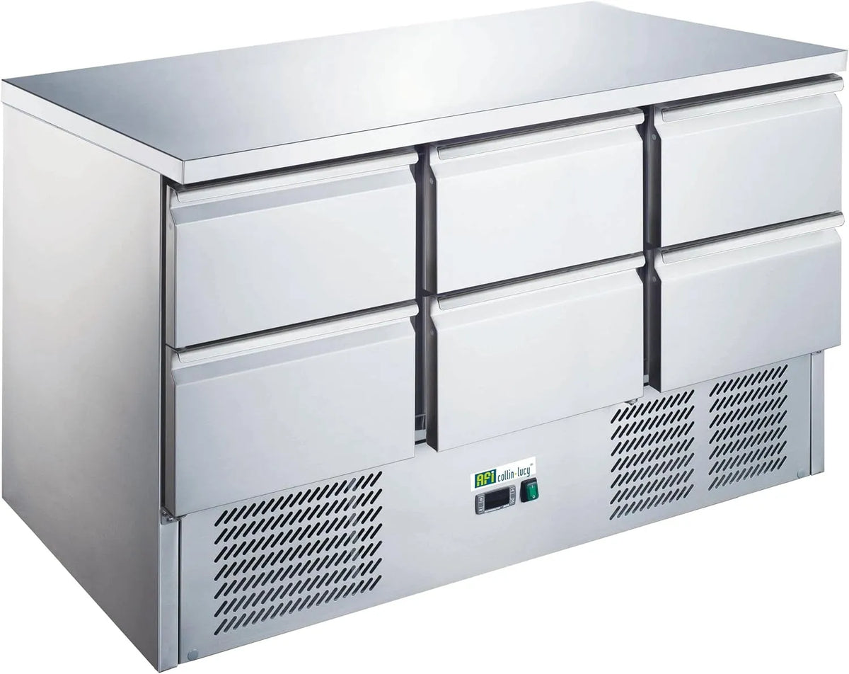 Table, Réfrigérée Inox Série Star 700 avec 6 Tiroirs GN 1/1