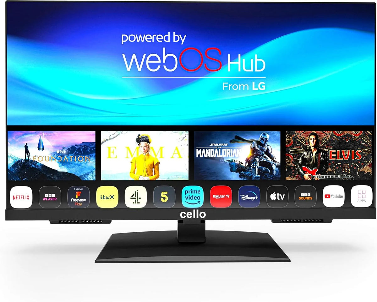 LG modèle C2424WSH, Cello 24' Pouce, 2025, Classe énergétique E, tension 240V, TV Intelligente, Triple Tuner, Bluetooth, WebOS par, Disney+