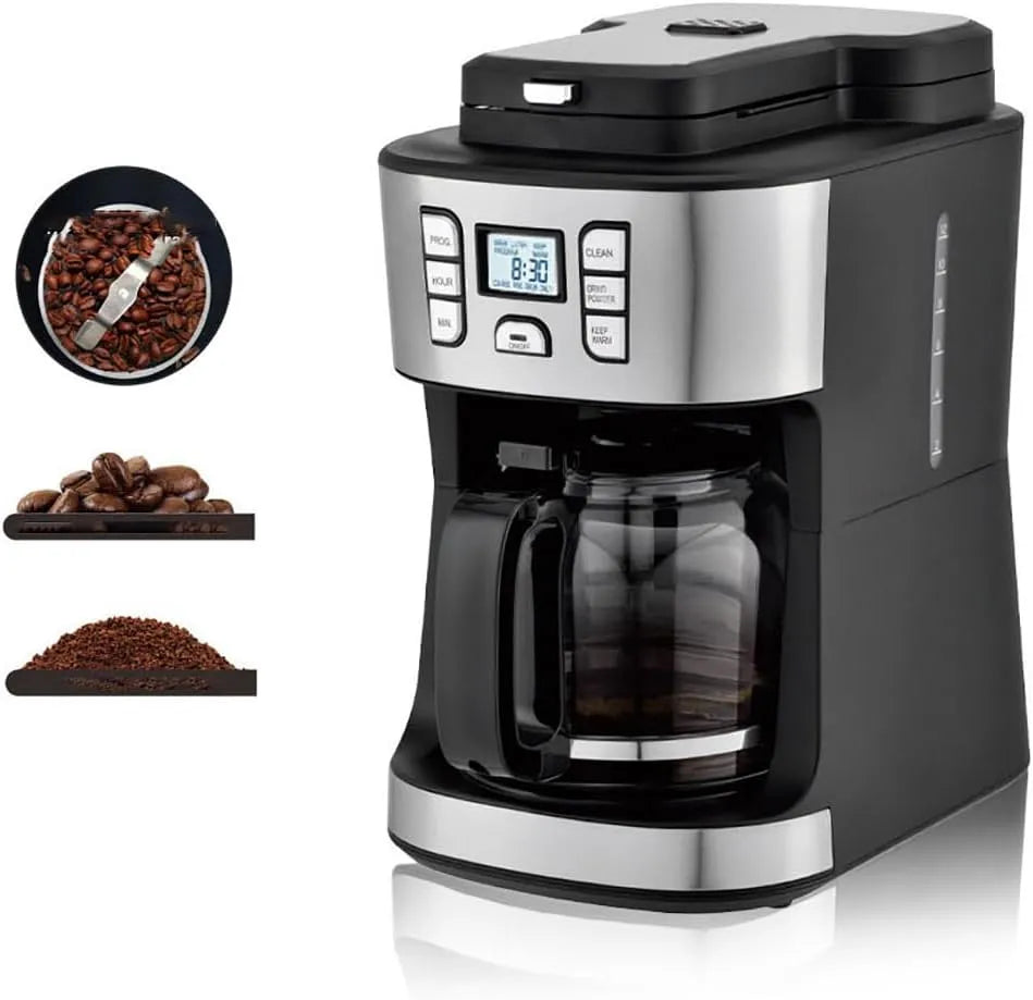 Machine à café, Machine à Expresso entièrement Automatique, préparation de café programmée 24 Heures sur 24, capacité de 1,8 Litre