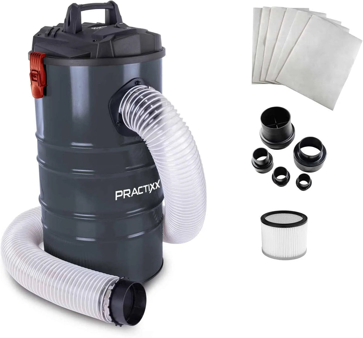 Système d'aspiration PX-AS-100 Practixx, Puissance: 215 m³/h, Tuyau de 2 m de diamètre: 100mm, avec Accessoires, Puissance: 1200 W, Capacité: 65L