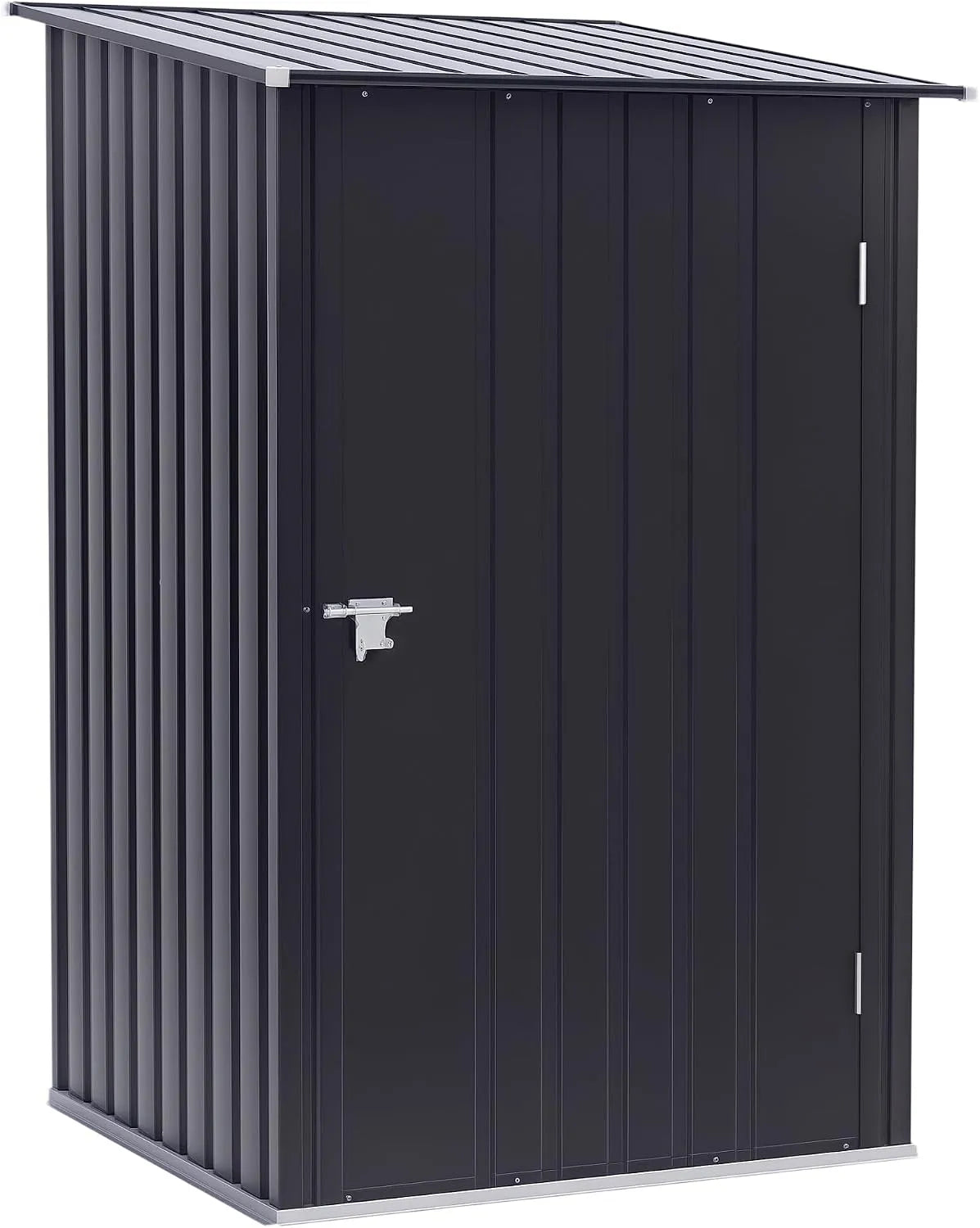 Abri de jardin Outsunny, tôle d'acier ondulée Anthracite, 1m², dim. 1L x 1,03l x 1,6H m, cabanon Porte verrouillable, Remise pour Outils
