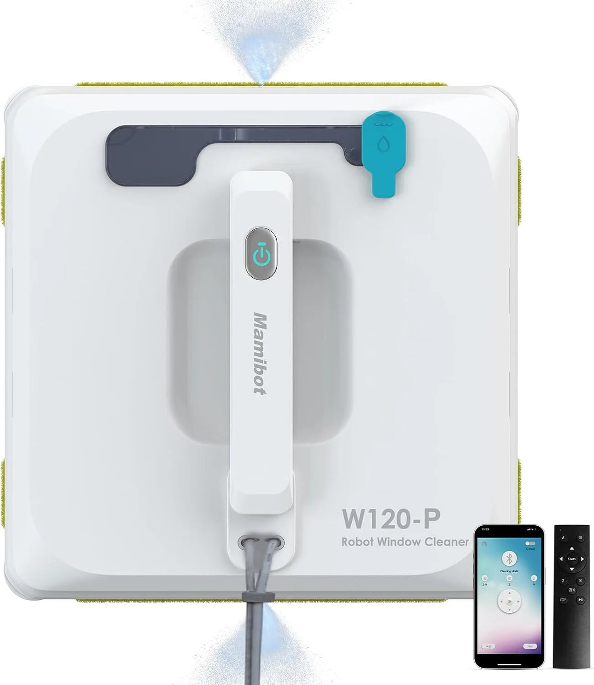 Aspirateur W120-P, télécommande pour Le Nettoyage de vitres Carreaux marbre, Mamibot Laveur de vitre Robot avec 3000Pa iglassbot app 3 Modes