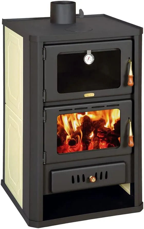 Cuisinière, Poêle Combustion Bois 5+15 kW Arrière Chaudière Foyer Cheminee