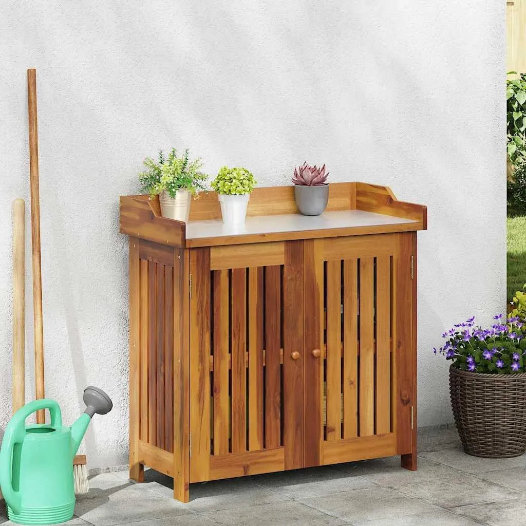 Armoire de jardin, Solution de Rangement Élégante et Durable pour Intérieur avec Portes Affleurantes, Moderne en Bois d'Acacia Massif 78x36 5x78 cm