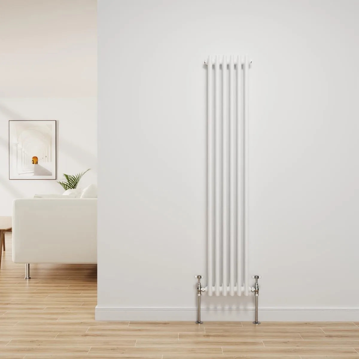 Radiateur 1500 NRG, traditionnel en fonte finition blanche brillant 3 colonnes chauffage central radiateurs de salle de bain radiateurs x 292 mm