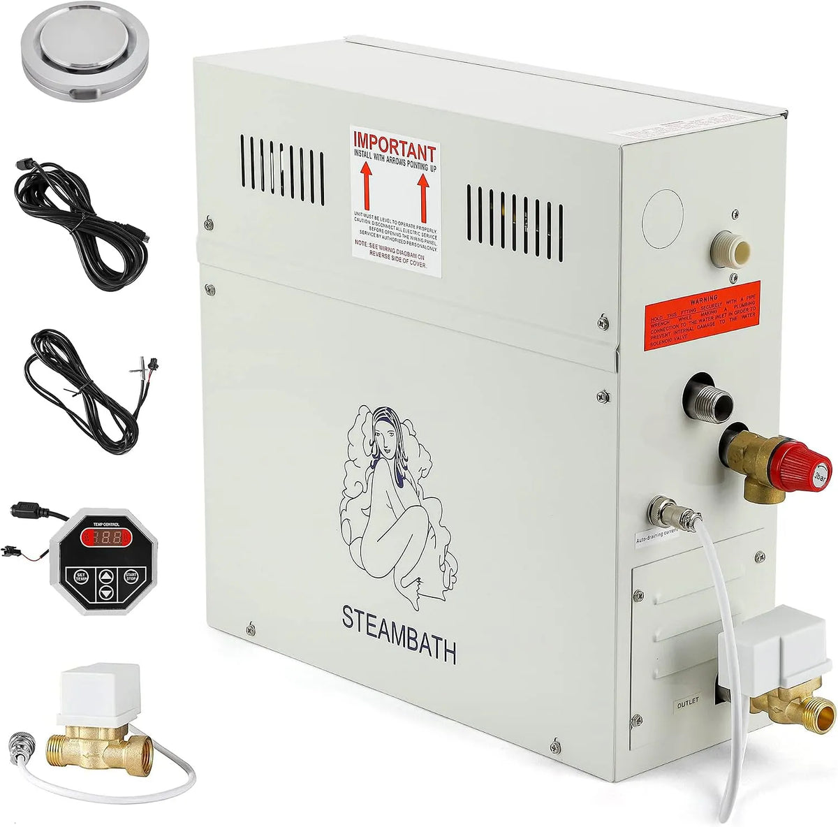 Générateur électrique CGOLDENWALL Kit, avec Affichage Numérique LED pour un Espace de 8.5m³, Adapté au Sauna, Bain, Chauffage Automatique 35-55℃