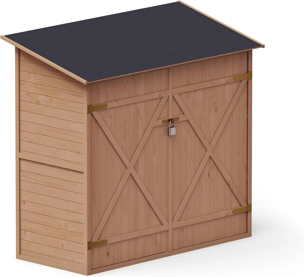 Abri de jardin, Cabane à Outils avec Système D'étagères 149x78x164 cm, en Bois Naturel, Cabine de Rangement Extérieur, Imprégné