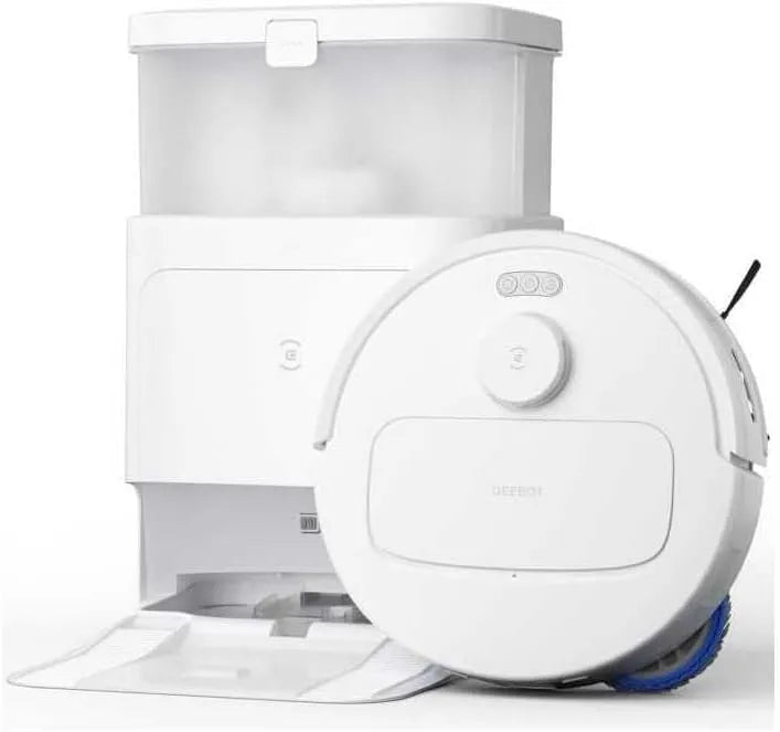 Ecovacs aspirateur robot N30, PRO OMNI avec Station OMNI tout-en-un, Nettoyage Humide adaptatif TruEdge, 10000Pa, finition blanche