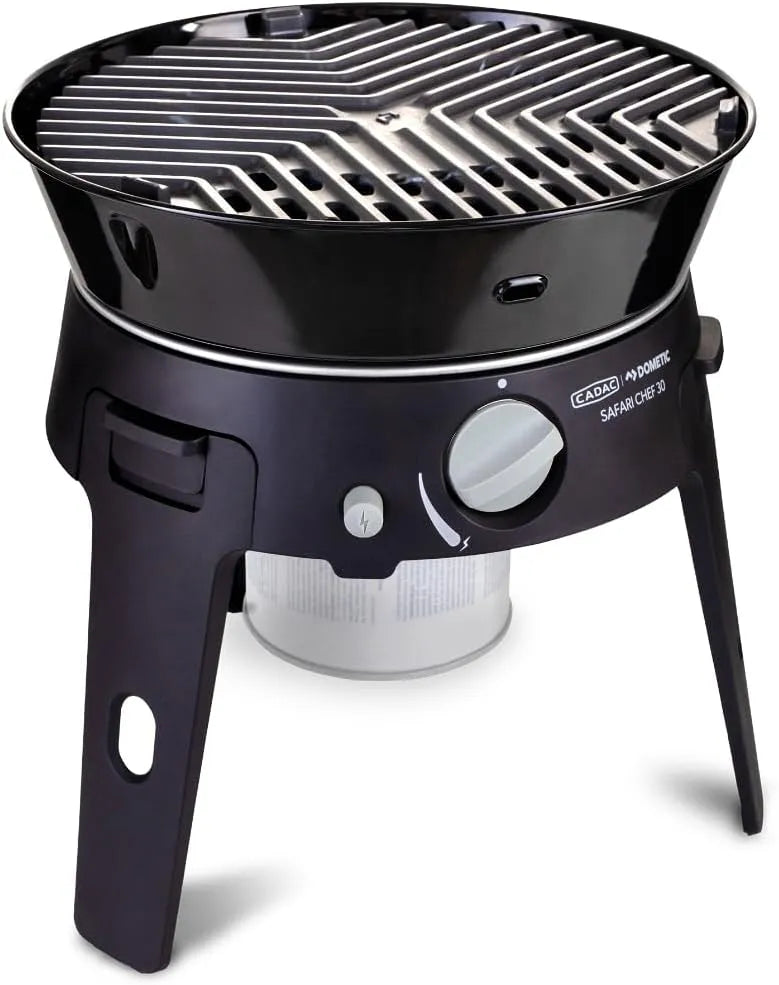 Barbecue, Safari Chef 30 Combo, CADAC, Barbecues portables, Revêtement céramique GreenGrill, Incl. Housse de protection, Camping