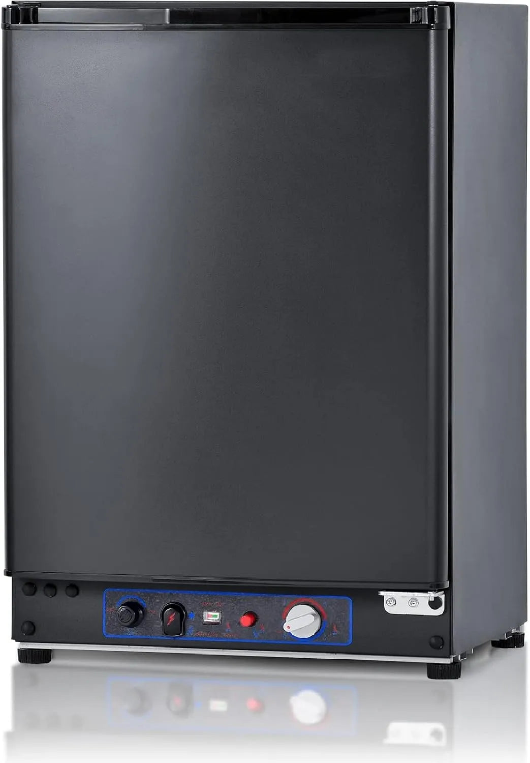 Réfrigérateur Smad, Frigo Trimixte 12V 220V Gaz, à Gaz 60L, Frigo Camping Gaz pour Caravane Camping-car Fourgon Van Mobile-home Chalet, finition noire