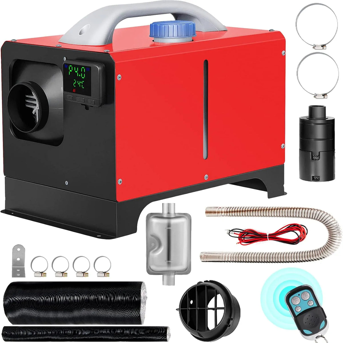 Chauffage Diesel, tension 12V 8 kW Consommation 0,1-0,24 L/h Réchauffeur d'Air Diesel 15-20 m² Contrôle