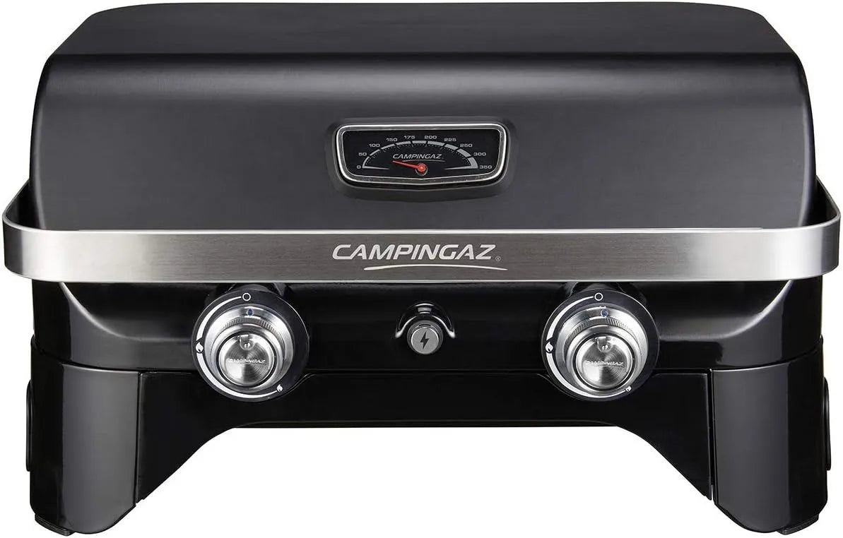 Barbecue à gaz 2100 Campingaz Attitude LX, 2 brûleurs acier, puissance 5kW, transportable, de camping avec grille maintien au chaud, thermomètre