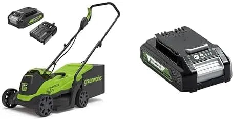 Greenworks tondeuse à gazon G24X2LM36, Sans Fil pour Pelouses Jusqu'à 420m², Largeur de Coupe 36 cm, Sac de 40L, SANS les 2 Batteries de 24V