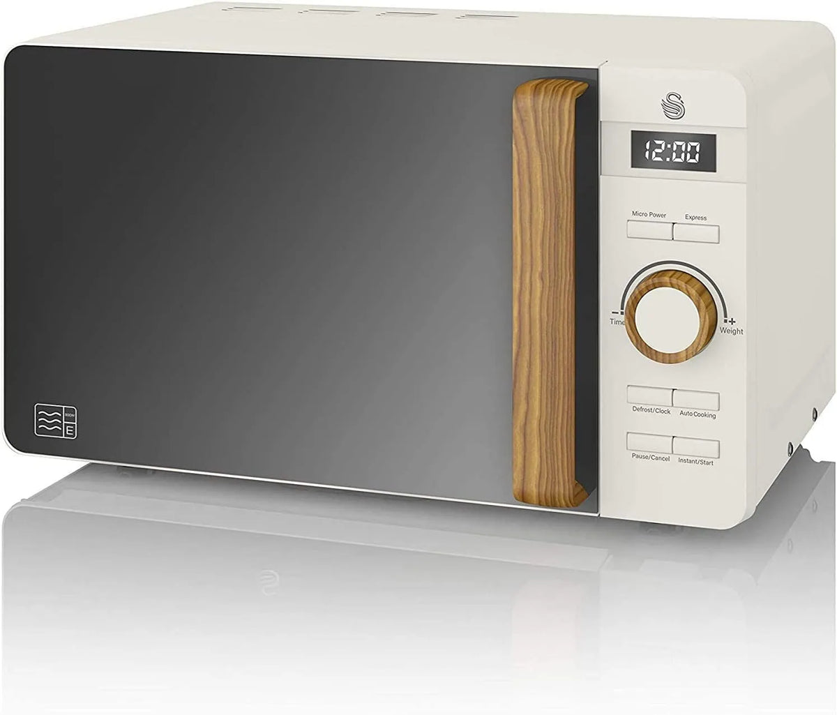 Four à micro-ondes SM22036WHTNEUN Swan Nordic, 6 Niveaux de Fonctionnement, Numérique 20 L, 800 W Puissance, Mode Dégivreur, Minuterie 30 min