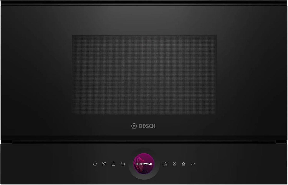 Bosch four à micro-ondes BFR7221B1, solo encastrable 21l 900w finition noire