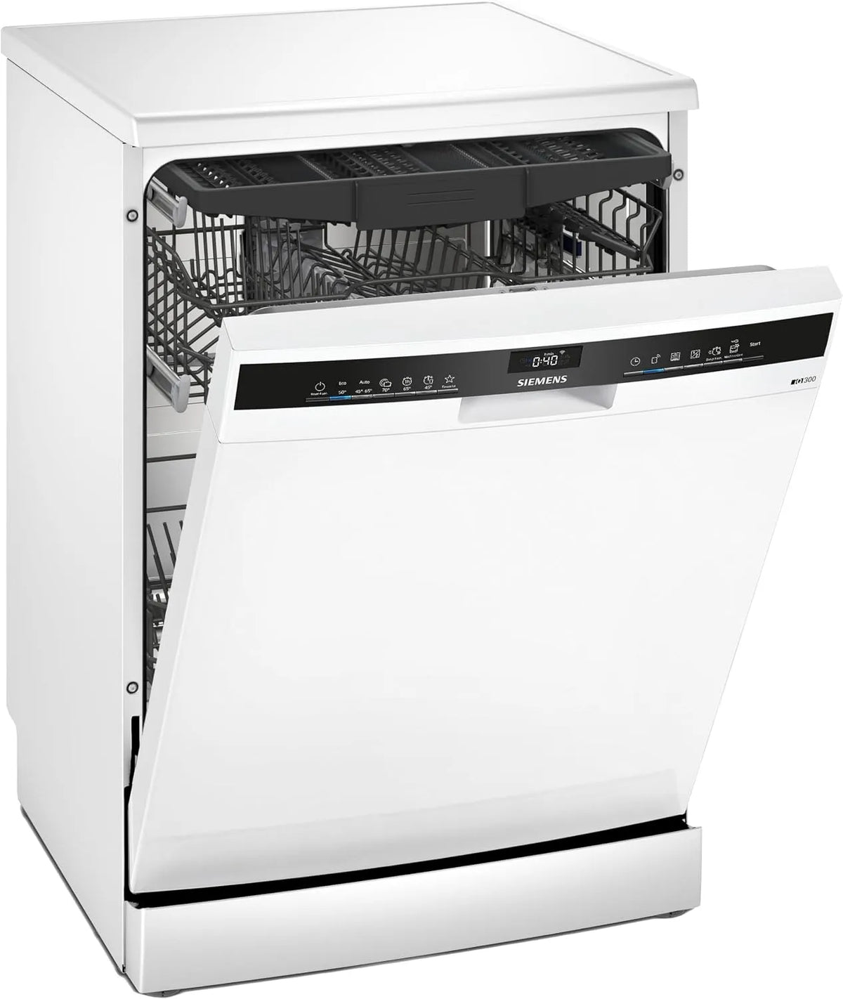 Siemens lave-vaisselle SN23HW02ME iQ300-14 L60cm, 42dB, pose libre couverts, Induction, finition blanche