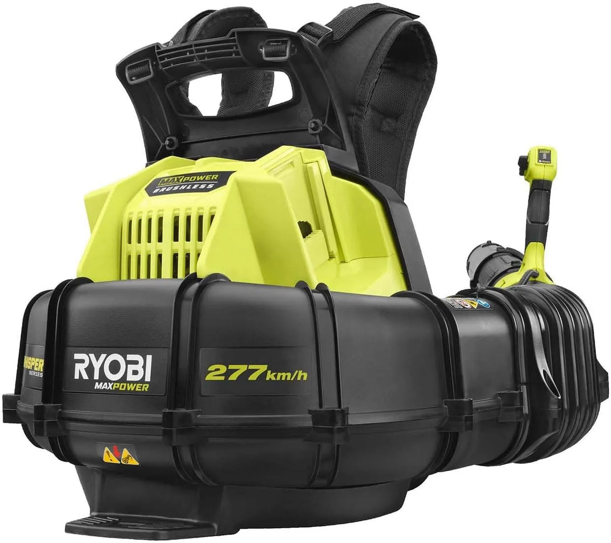 Ryobi souffleur de feuilles RY36BPXB-0, à Dos Whisper Brushless 36V, Soufflerie 277 km/h, sans Batterie ni Chargeur