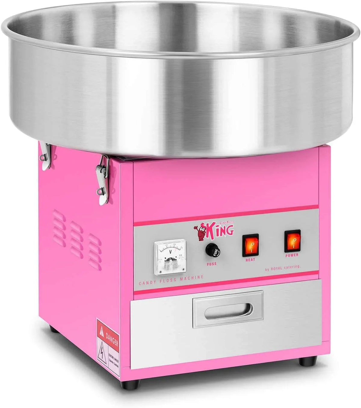 Modèle unité RCZK-1200-W Royal Catering, Machine à Barbe à Papa Professionnelle, rendement horaire 1 unité, dimensions 52x52x50cm, puissance 1.200W