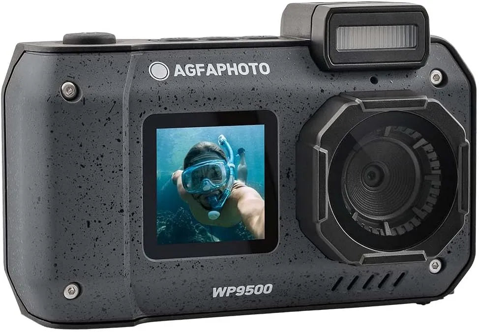 Appareil photo WP9500 18X AgfaPhoto Realishot, 24 MP, Double Écran 2.9', Numérique Waterproof, finition noire, Étanche 7m, Vidéo 4K, 1.4', Zoom