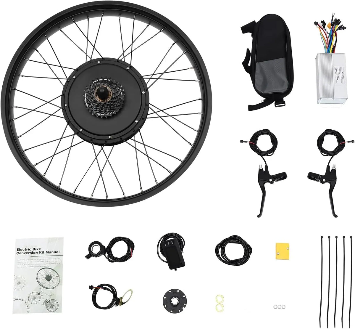 Vélo électrique, Kit de conversion pour 26' 48 V 1000 W, 26,1 à 31,07 km/h, 5 niveaux PAS, Moteur arrière, régulateur de vitesse, écran LCD