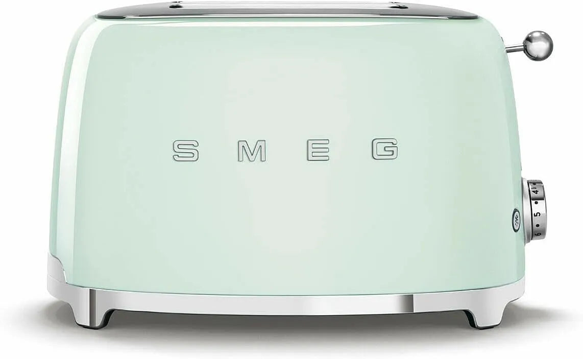Smeg grille-pain TSF01PGEU, 2 Fentes 36 mm, puissance 950 W, 2 Tranches, 6 Niveaux de Brunissage, Fonction Chauffage, Décongélation et Bagel