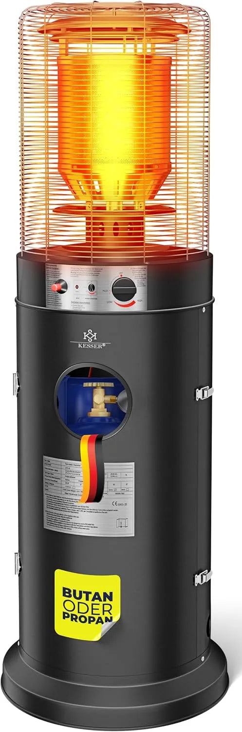 Kesser radiateur KE12, Chauffage extérieur 12,5 kW, Chauffage à gaz, Chauffage de terrasse, Chauffage radiant, Appareil de chauffage, finition noire