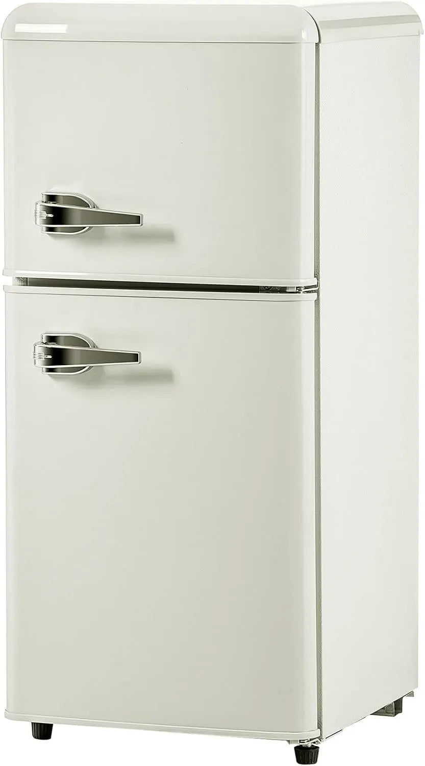 Réfrigérateur Petit, compact à 2 portes, résidence universitaire, White, avec congélateur de 60 L, bureau ou appartement