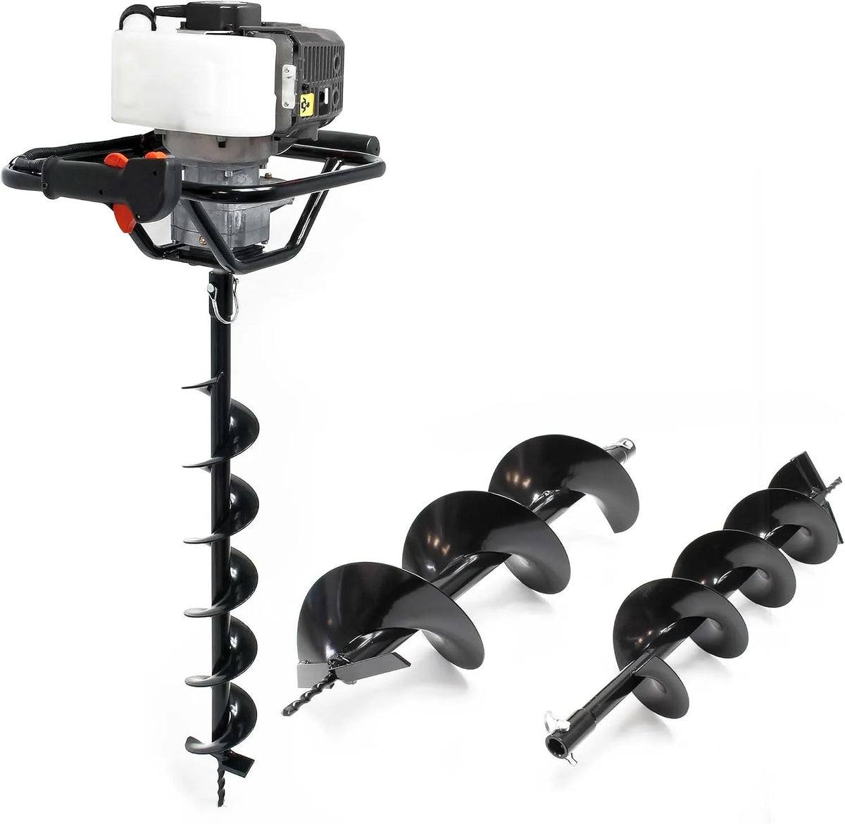 Wiltec perceuse, dimensions 530 x 370 x 320 mm, Vis sans Fin incluses de 100 mm, Kit Tarière Thermique à Essence, Moteur 2 Temps 1,4 KW 1,9 CV