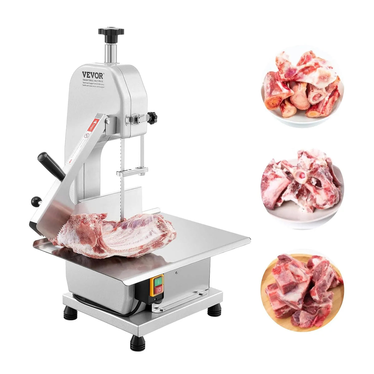 Vevor, Workbeach 31,5 x 46 cm Épaisseur de coupe maximale 11,9 cm Coupe de viande congelée Côtes de porc