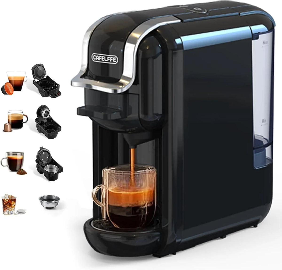 Cafetière MK-603 Cafelffe, 44 mm ESE, froid, DG, à capsules 4 en 1, 19 bars, pour expresso chaud, pour la maison et le bureau