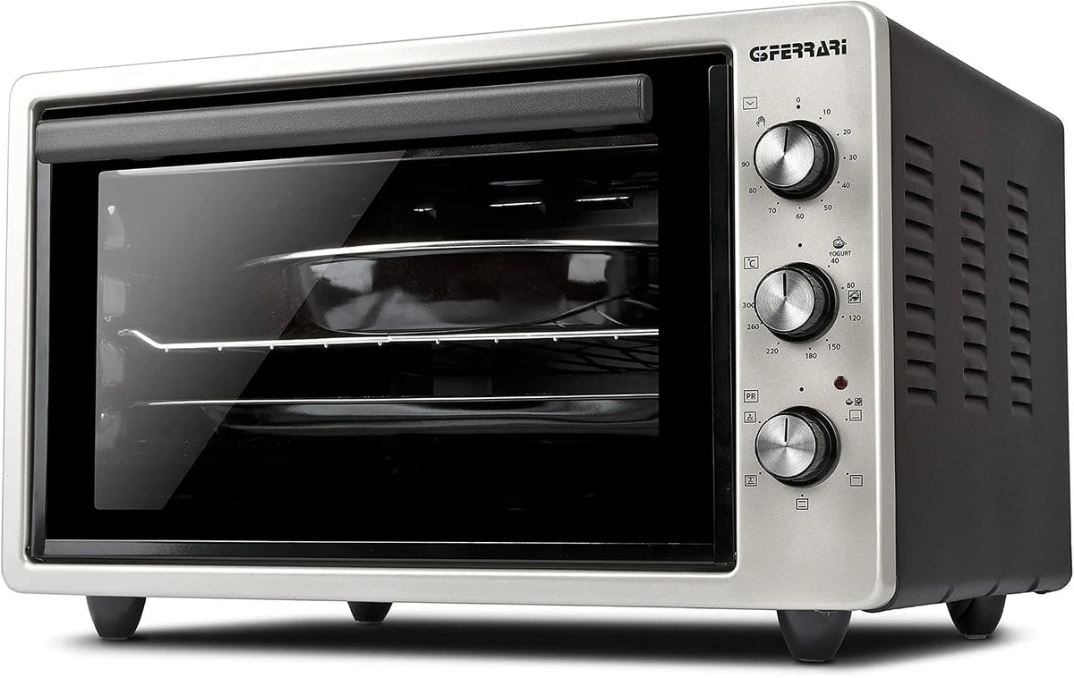 Four électrique G10153, puissance 1400 W, Jusqu'à 300°C, Double vitrage, finition argentée, G3 Ferrari à convection, 5 Modes de cuisson