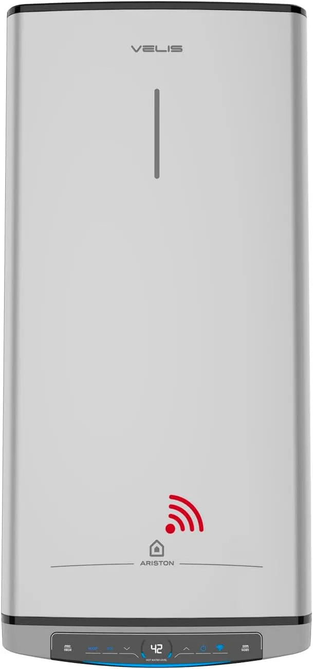 Ariston chauffe-eau électrique, capacité 50 litres, Velis Tech Dry, Plat, dimensions 79,7 x 27,5 x 51,5 cm, Avec Wi-Fi et fonction ECO EVO