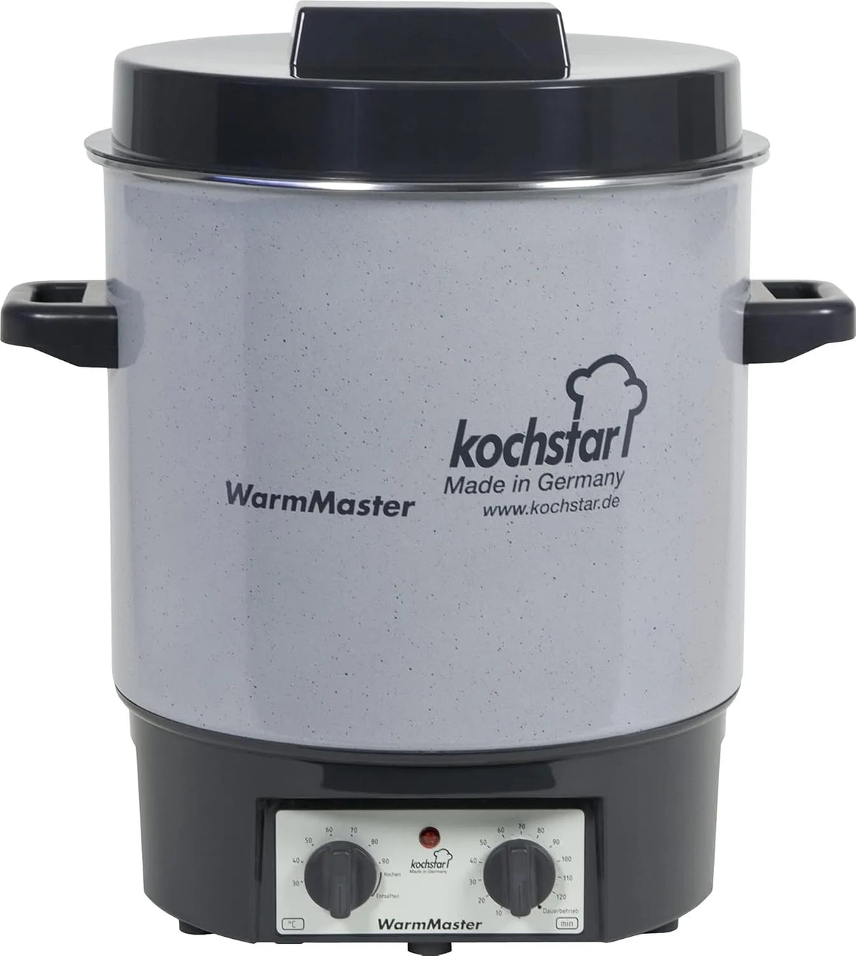 Modèle K99102035 Kochstar, dimensions 45,5 x 36,7 x 41,5 cm, Stérilisateur Electrique Thermostat + Minuteur Email finition grise