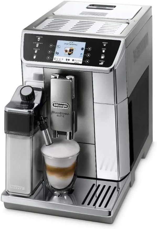 De'Longhi machine à café ECAM 656.55, fonction de 2 tasses avant, système Lait intégré, acier inoxydable, 3,5 Écran couleur TFT, App Contrôle