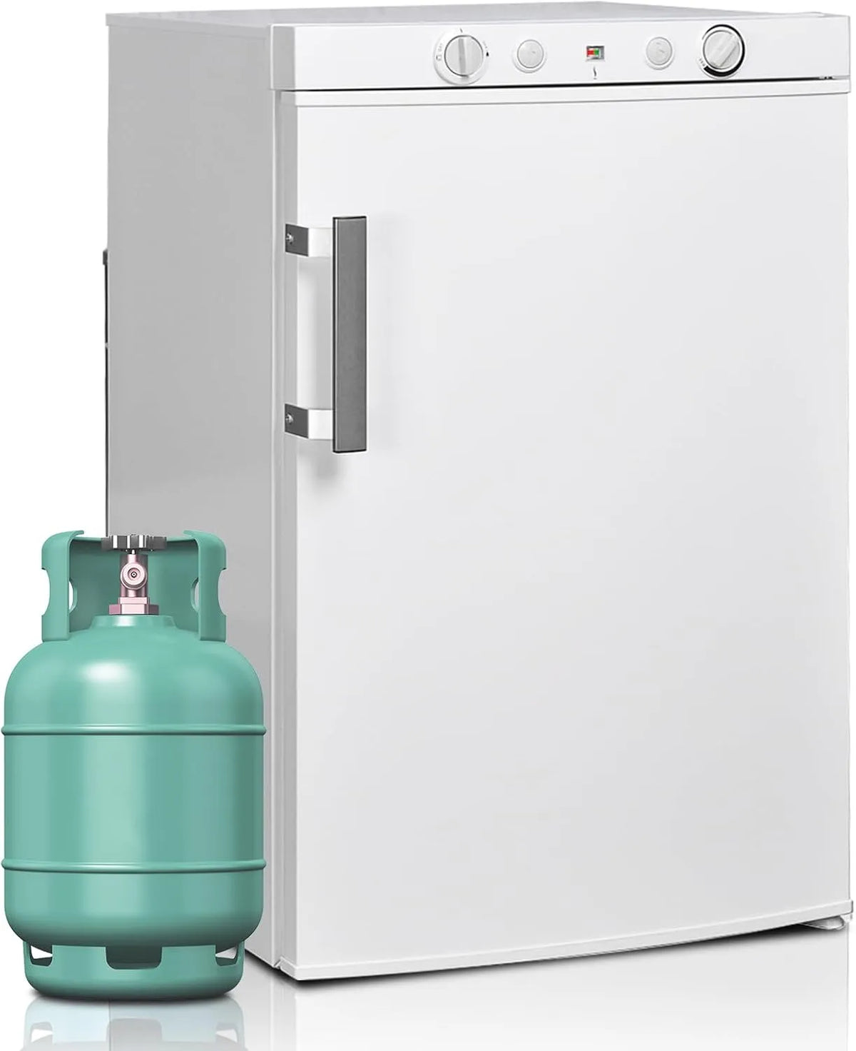 Congélateur, SMETA Frigo à Gaz 220V avec 100L, Réfrigérateur Camping Car Silencieux, Mobile-home, Garage, Gîte, Maison, Chambre, finition blanche