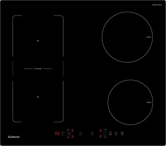 Plaque de cuisson, Table de Cuisson Encastrable,7200W, induction 4 feux, Zone Flexible,9 niveaux de chauffage, Boost, Minuterie, Arrêt automatique