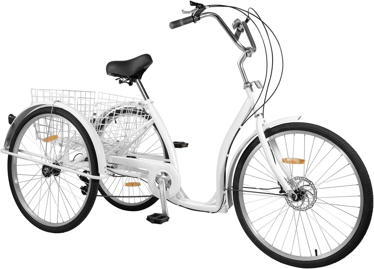 6 niveaux de vitesse Tricycle pour, adulte finition blanche de 26 ', 6 niveaux de vitesse