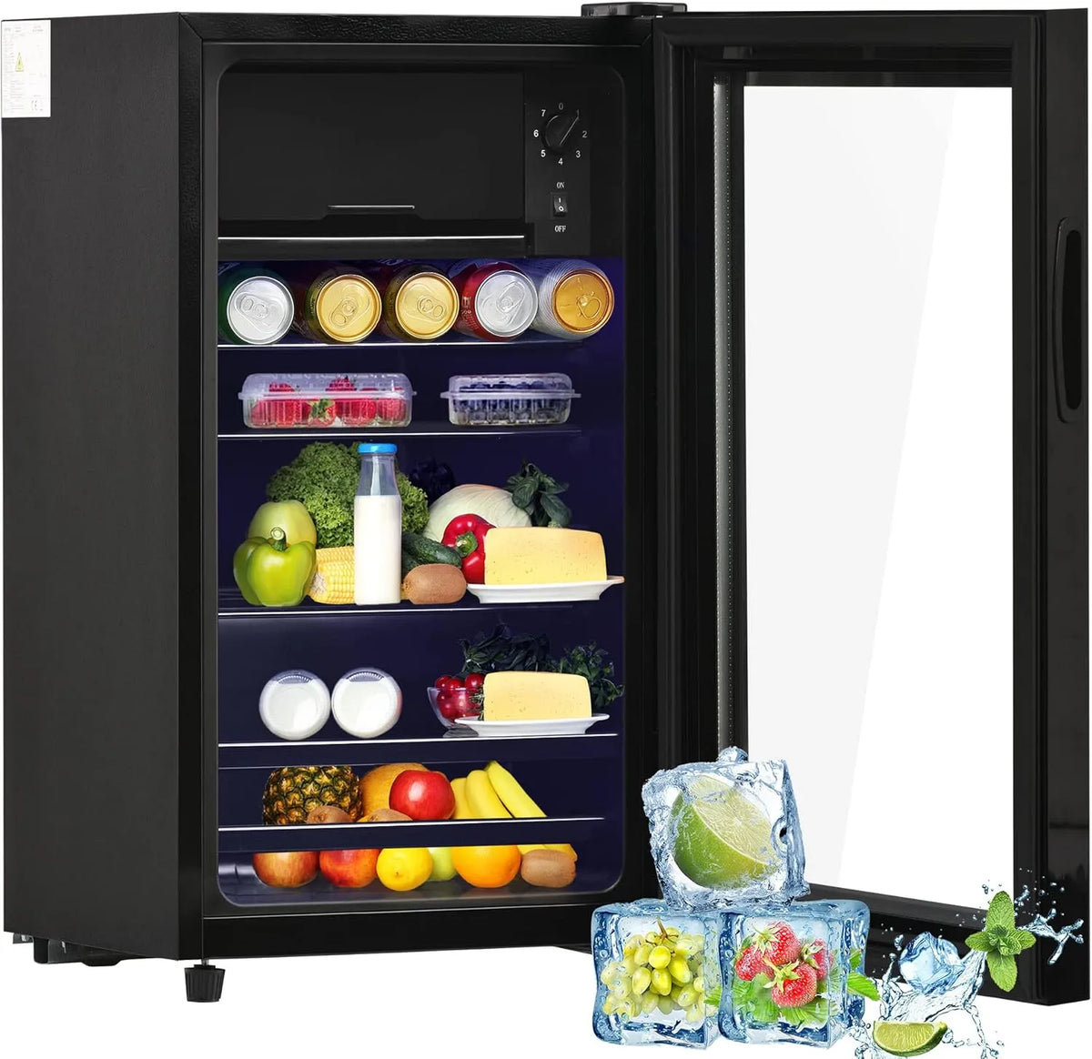 Congélateur Congélateur-51 Mini Frigo avec, Réfrigérateur à Boissons Compact et Autoportant, eau, Plateau, de 76L