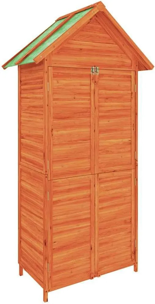 Abri à outils vidaXL, Cabane à Outils avec Rangement, Armoire de Terrasse Patio, Marron Bois Massif Pin, de Jardin