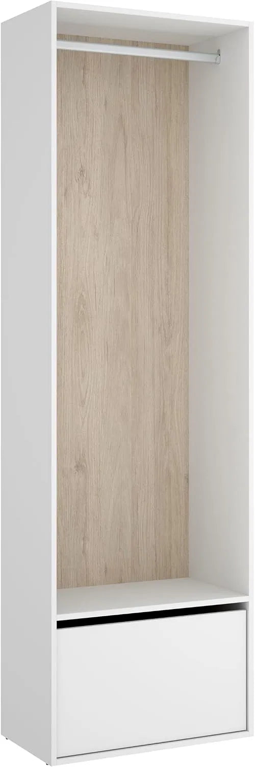 RIMOBEL Dressing DEKIT GRUPO, mélamine, dimensions 205 x 60 x 45, finition blanche, Naturel