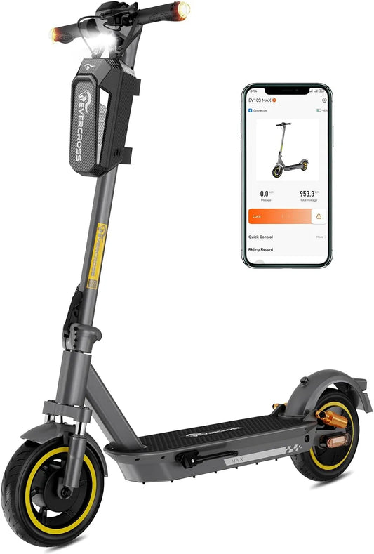 Trottinette électrique 90-150KM EVERCROSS, 25km/h, Vitesse Max 25km, Moteur 500W, modèle 25km, 10'' Scooter Electrique Pliable avec App Control