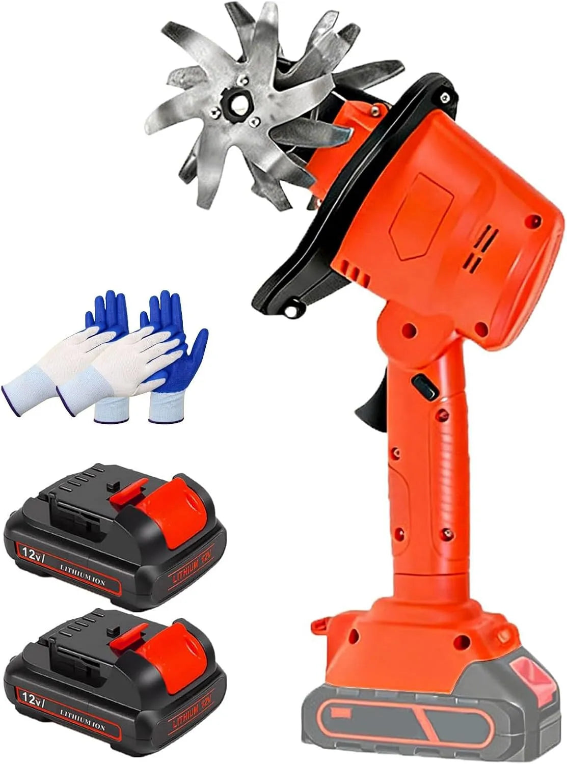 Motobineuse, Électrique 21 V, Largeur de Labourage Et Profondeur de Travail de 10 Cm, Mini Motoculteur sans Fil avec Batterie 1,5 A, Cour