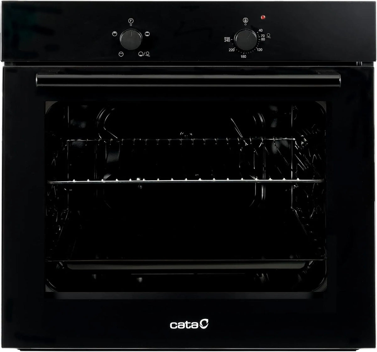 Four SES 6004 BK Cata, capacité 62 L Éclairage intérieur Finition inox Verre finition noire