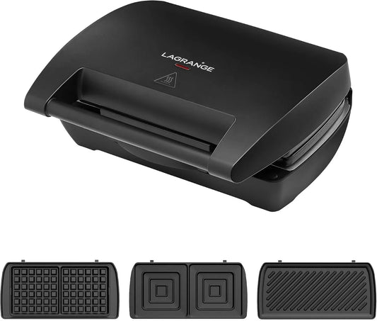 028662 LAGRANGE, puissance 900W, Croque-monsieur XXL 120x120, livré, Gaufrier Mini Maxi, Multifonctions, Nettoyage facile