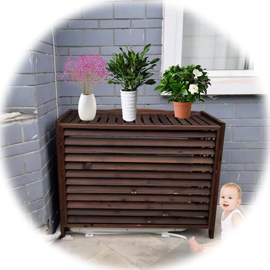 Climatiseur Cache, résistant au Vent et aux intempéries, et écran de clôture en Bois imperméable, pour Balcon