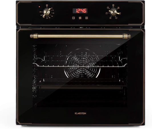 Klarstein four électrique, capacité 70L, puissance 2200W, 50-250 °C, Elizabeth, encastrable, style rétro, CEE A, indépendant