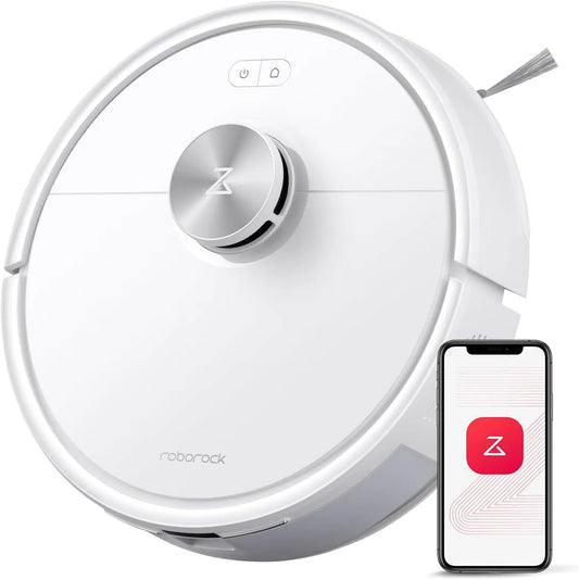 Roborock aspirateur robot, Q7 M5 Laveur 10 000 Pa, Double Conception Anti-Enchevêtrement, Durée de Nettoyage Prolongée, APP, finition blanche