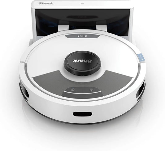 Shark aspirateur robot, Navigation 3D LiDAR, Nettoie Tapis, Wi-FI, finition blanche, Matrix Plus 2-en-1 Laveur avec Base Auto-Rechargeable, App