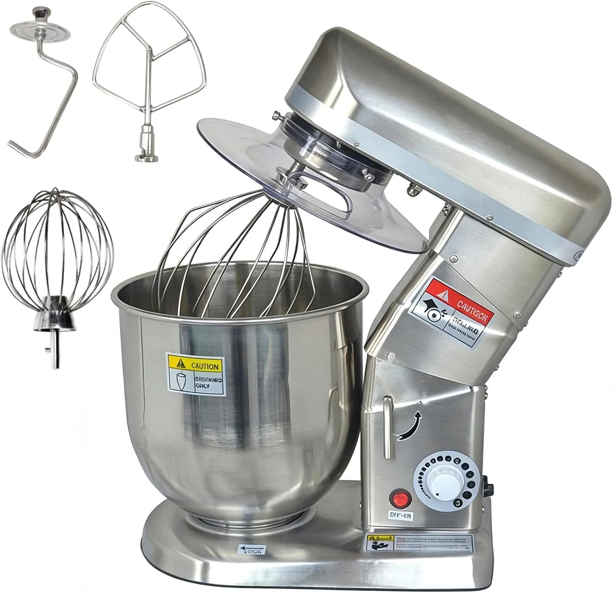 Mixeur, Mélangeur sur Socle Commercial 5L, Alimentaire à Tête Inclinable 3 Vitesse 7L, capacité 7L, capacité 10L, Pétrin Électrique avec Crochet