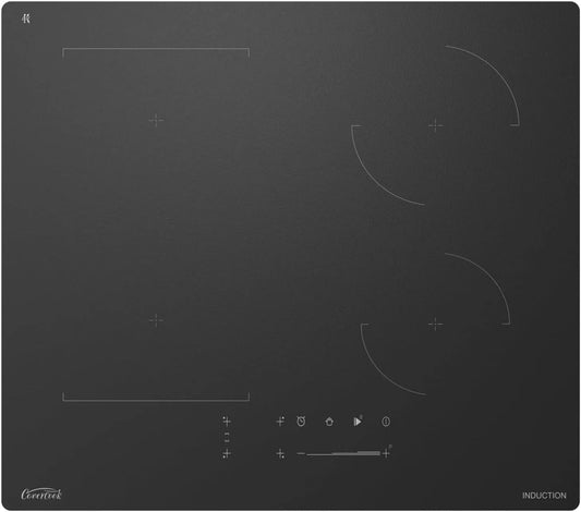 Table de cuisson, tension 240 V, électrique à induction 59 cm, puissance 7000 W, plaques chauffantes encastrables avec zone pont, verre mat